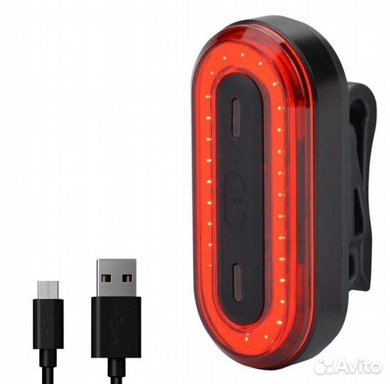 Велофонарь задний Briviga USB 40.Яркие COB диоды в