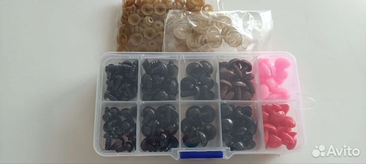 Фурнитура для игрушек глазки и носики 132 шт