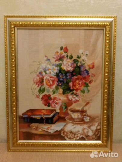 Картина вышивка крестом, ручная работа