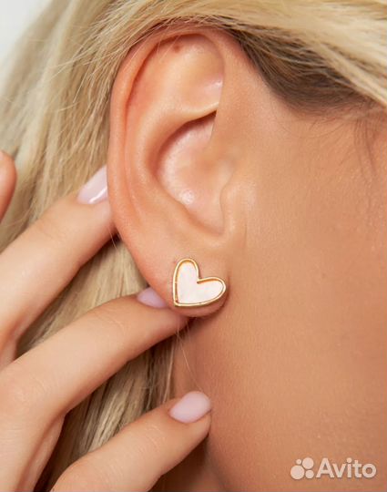 Сережки сердечки