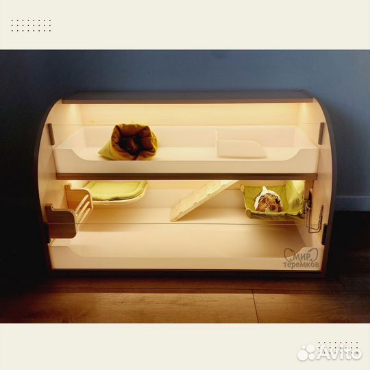 Клетка для морских свинок 100х50х60, белдуб, круг4