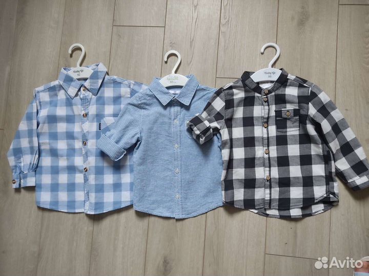 Рубашки х/б детские р. 86, 92
