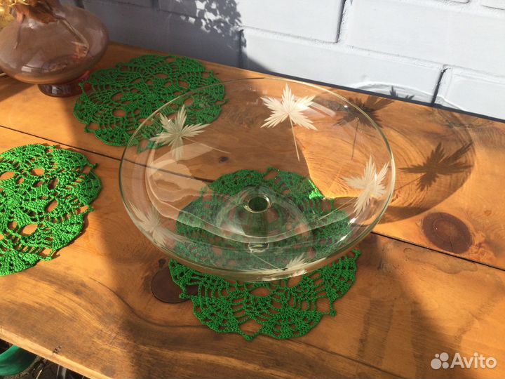 Стекло ссср:вазы пепельница конфетница винтаж