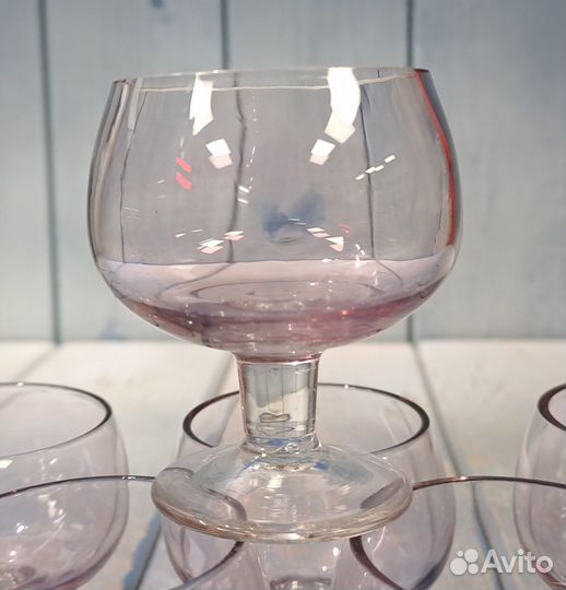 Рюмки из марганцевого стекла, СССР * 6шт
