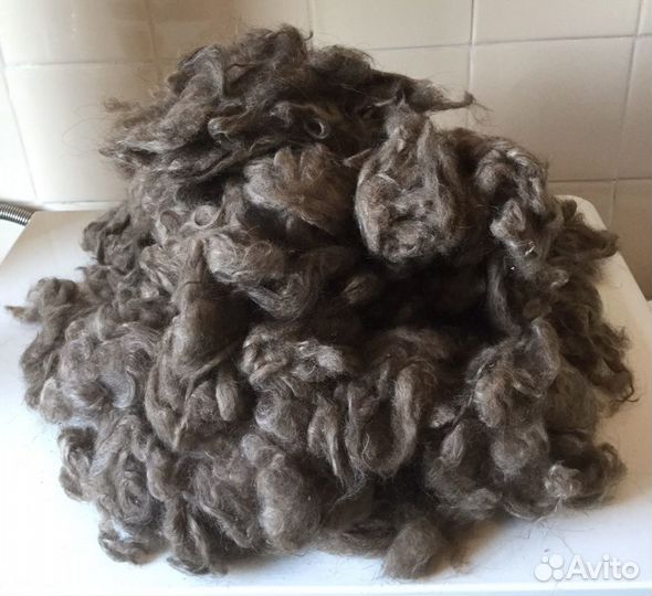 Пух козий натуральный серый