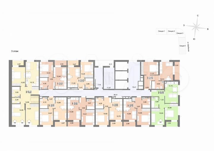 2-к. квартира, 58,8 м², 7/23 эт.