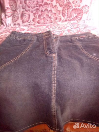 Джинсовая юбка для девочки 42-44р темно-серая