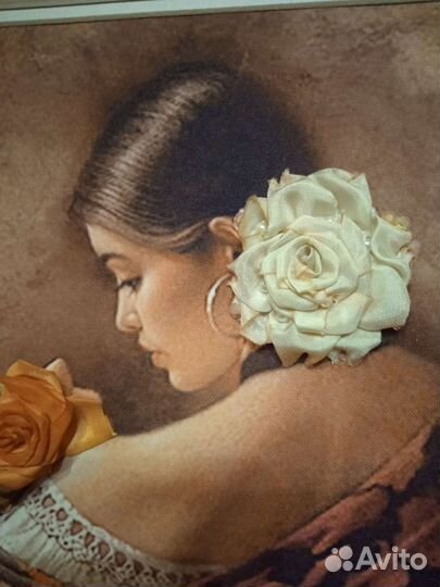 Картина вышитая шелковыми лентами