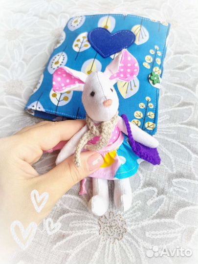 Воротник съемный и мышка текстильная в домике