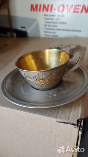 Чайная пара серебро