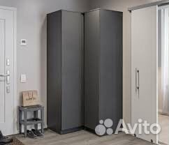 Шкаф угловой в стиле икеа графит