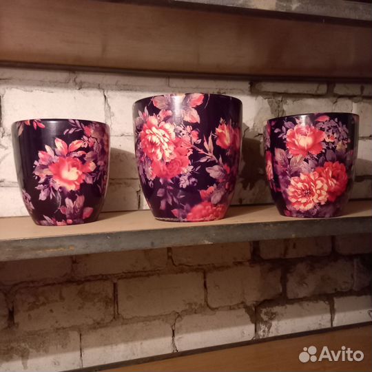 Керамические горшки для цветов бу