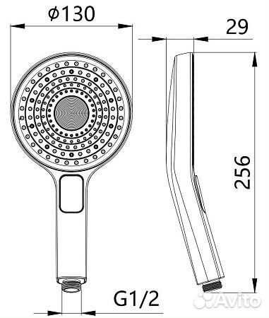 Ручной душ хром 3реж 130мм esko SPL1403