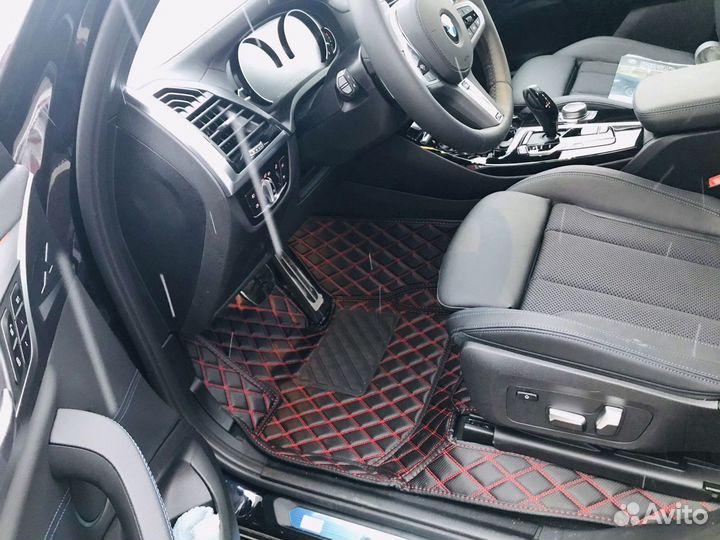 Авто коврики 5D с бортиками из экокожи