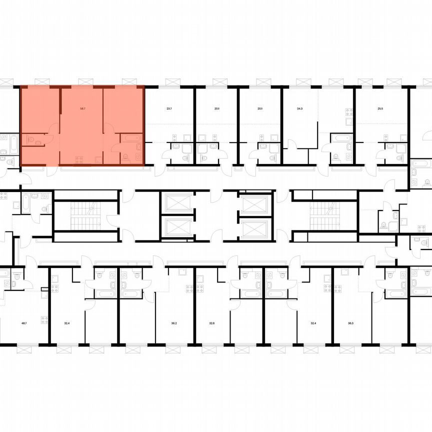 2-к. квартира, 58,7 м², 16/33 эт.