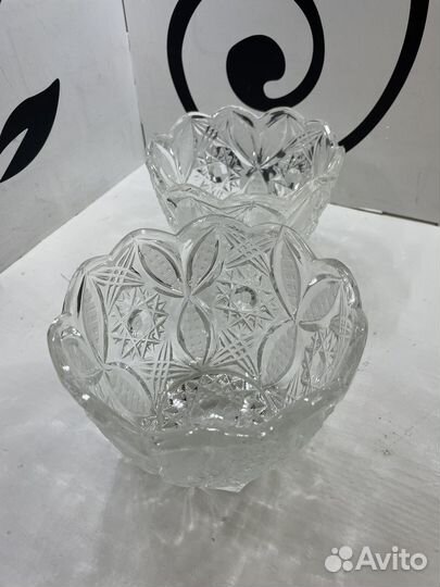 Набор салатников СССР / Хрусталь 2 штуки