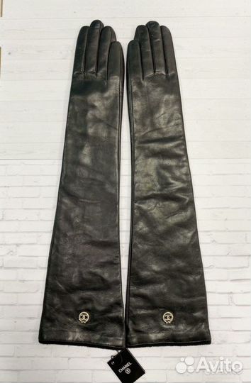 Длинные кожаные перчатки