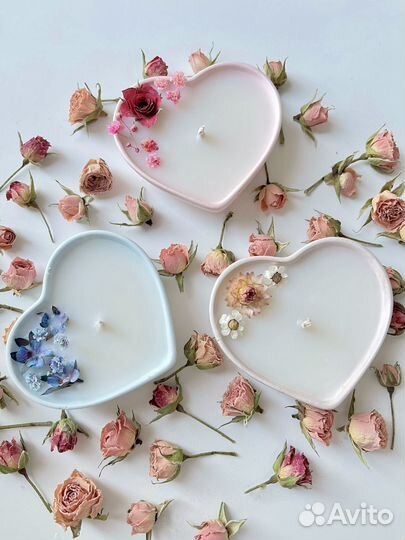 Свеча в гипсе сердце