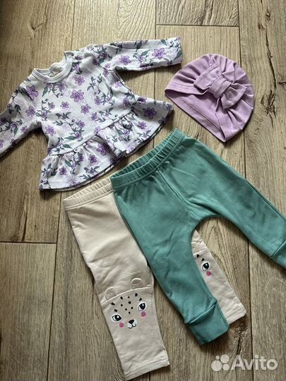 Комплект (кофточка, двое штанов и чалма) р-р.74