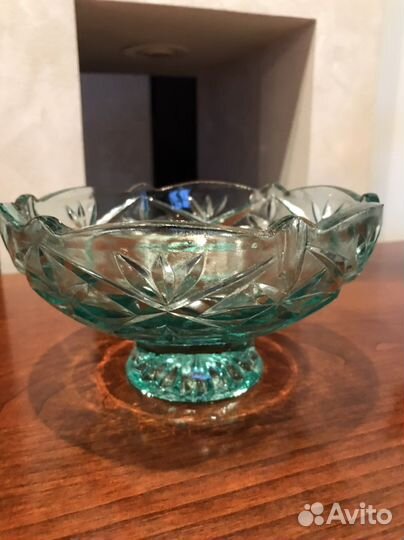 Вазочка купоросное стекло времен СССР