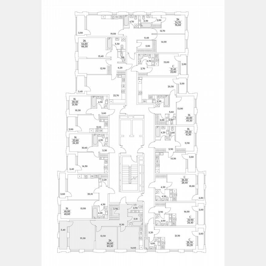 2-к. квартира, 26,1 м², 11/13 эт.