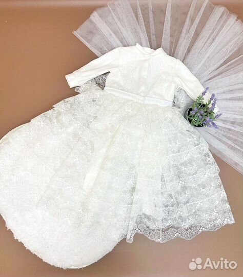 Нарядное слип - платье + чалма 68-74р