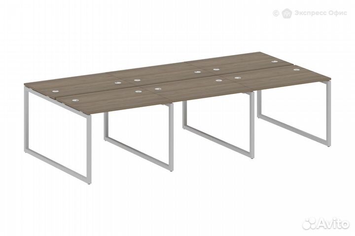 Бенч-стол на 6 раб.мест на О-образном м/к Metal sy