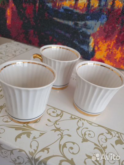 3 кофейных фарфоровые чашки