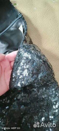 Платье с пайетками и перьями 40-42 р-р