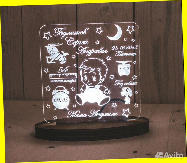 Ночник детский на подарок (светильник)