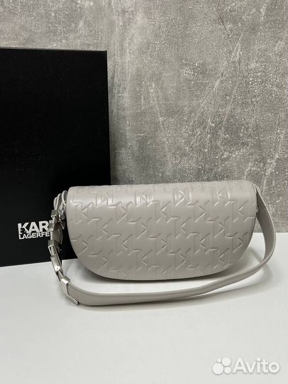 Новая женская сумка Karl Lagerfeld Swing серая