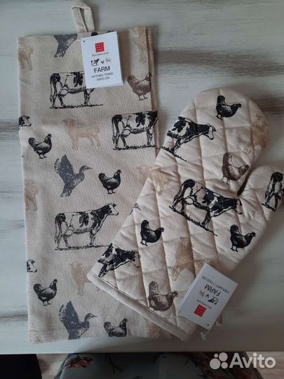 Полотенце и варежка,ферма,стиль hm,Индия
