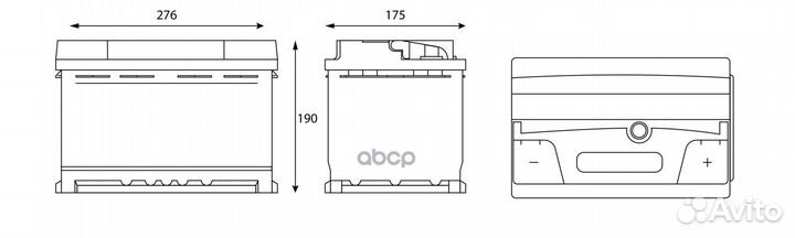 Батарея аккумуляторная 77а/ч 760А обратная пол