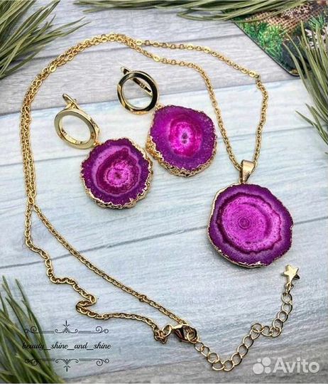 Комплект украшений с натуральными камнями