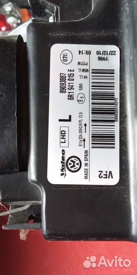 Фара галоген левая Volkswagen Polo V 2009-2013