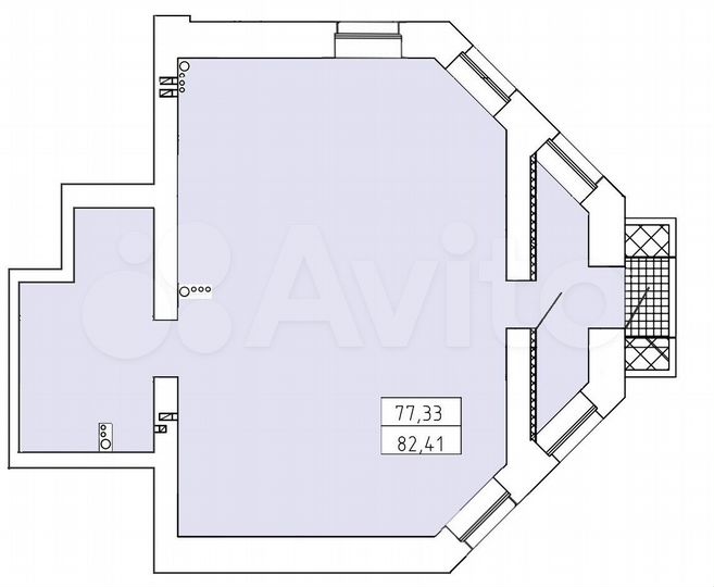 2-к. квартира, 82,4 м², 1/12 эт.