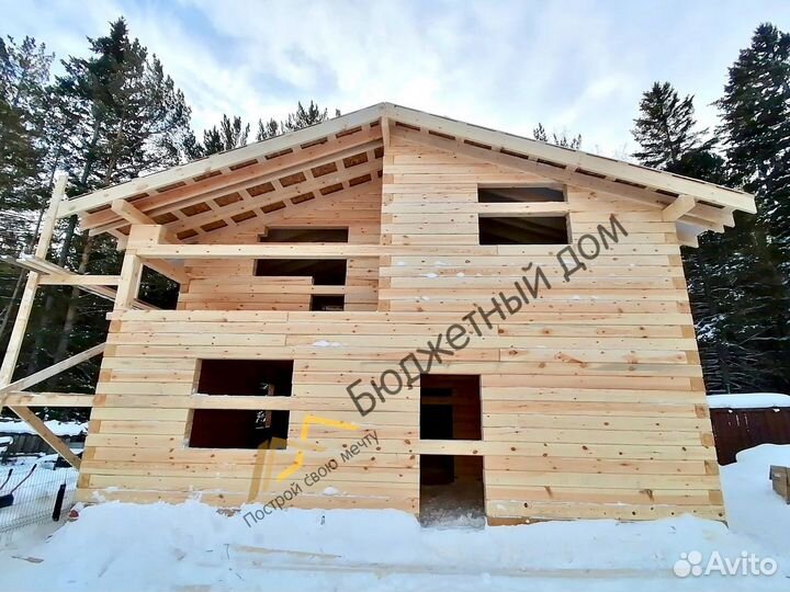 Строительство дома 9*9 м из бруса 180*180мм