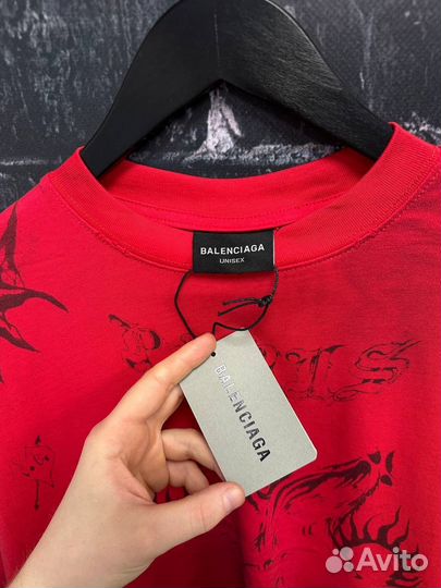 Лонгслив Balenciaga Portal to hell Red
