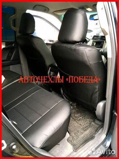 Чехлы Toyota Prado 150 2 из экокожи чёрные Классик