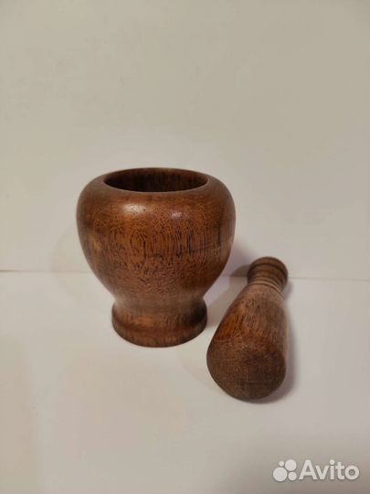Ступка с пестиком дерево, новая