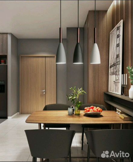 Люстра потолочная подвесная Е27 трехцветная новая