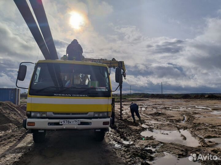 Установка жб опор,электрических столбов