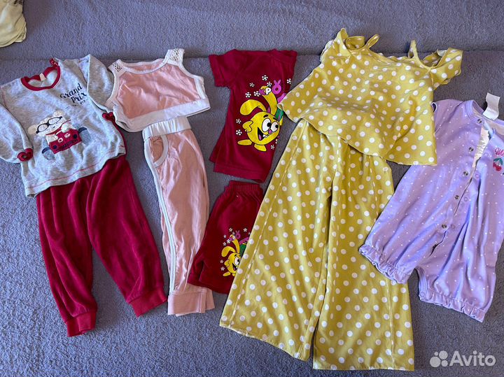 Вещи пакетом на девочку 80 86 92