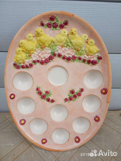 Блюдо для яиц. Новое. Фарфор