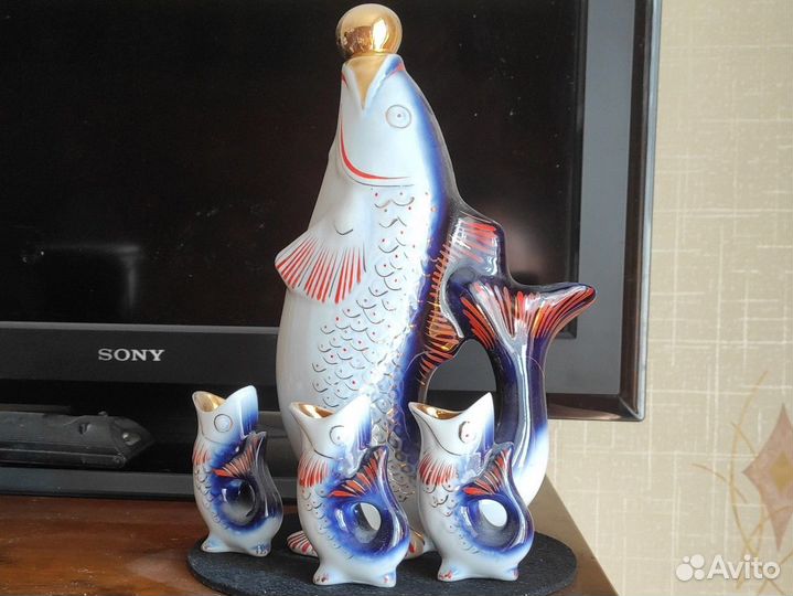 Советский фарфор винтаж,набор для ликера 