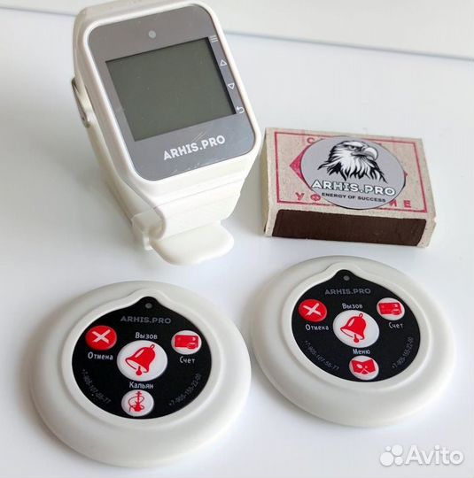 Беспроводная кнопка вызова официанта с часами