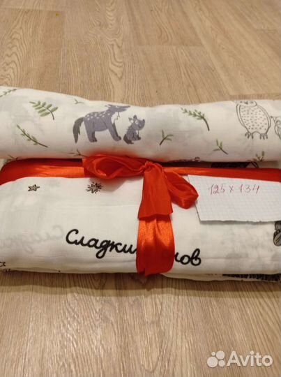 Муслиновый плед - одеяло 125х134см + 1 пеленка