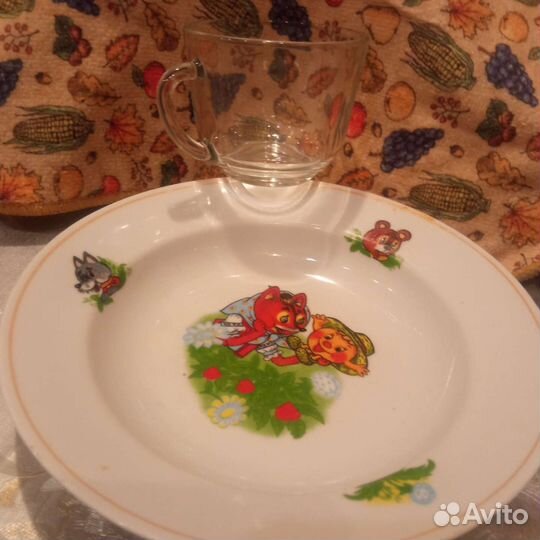 Чашка и тарелка детские