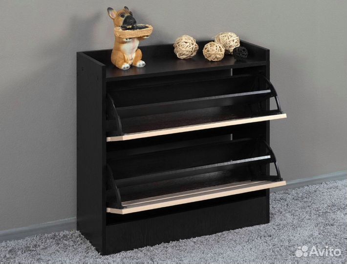 Обувница в прихожую венге и дуб молочный 70см