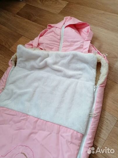 Зимний конверт в коляску на овчине